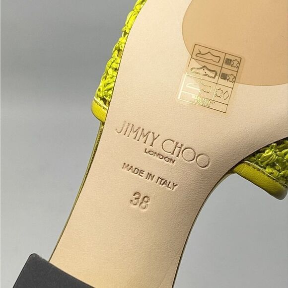 Jimmy Choo Minea Woven Raffia Sandals size 38 - Picture 12 of 12